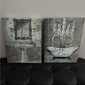Bathroom decor canvas photos
